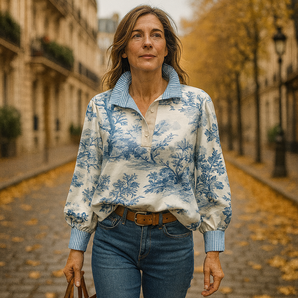 Maria Lopez Vintage – Blue Willow Garden Blouse