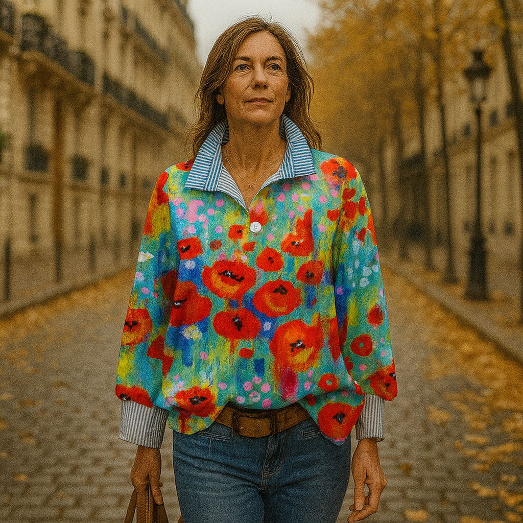 Maria Lopez Vintage – Painter’s Poppy Field Blouse