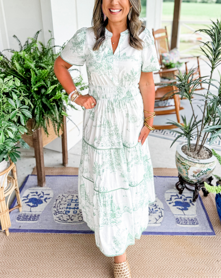 Hensley – Tiered Button Maxi Dress