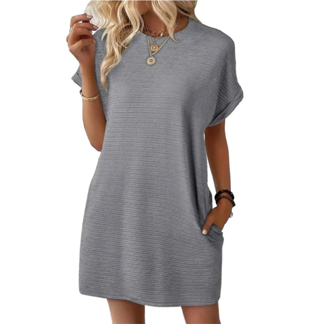 Fenna – Textured T-Shirt Mini Dress