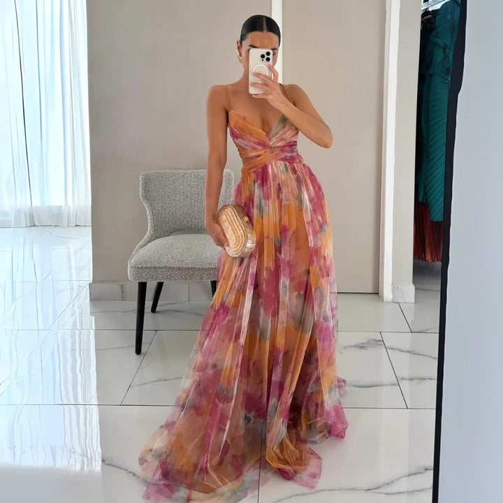 Cynthia – Strappy Chiffon Maxi Dress