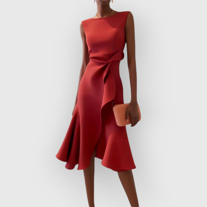 Prunella – Asymmetric Midi Dress