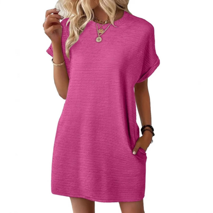 Fenna – Textured T-Shirt Mini Dress