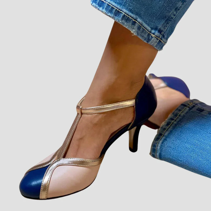 Fina | Chic Two-Tone Heeled Sandals