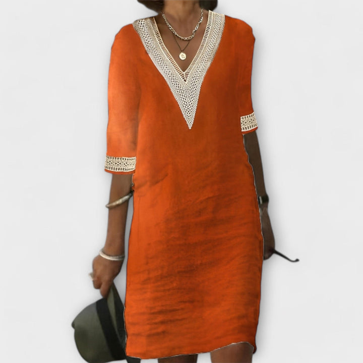 Uma – Crochet Trim Shift Dress