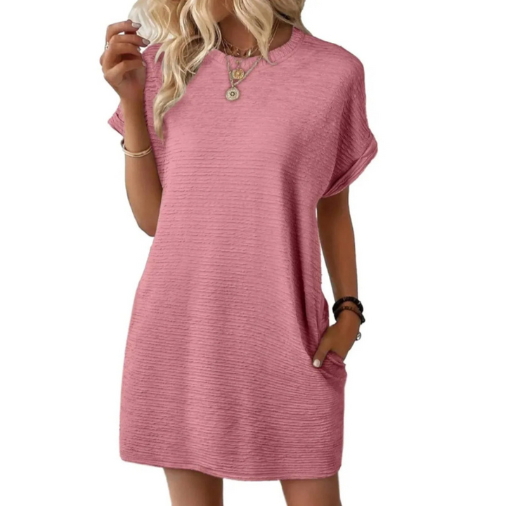Fenna – Textured T-Shirt Mini Dress