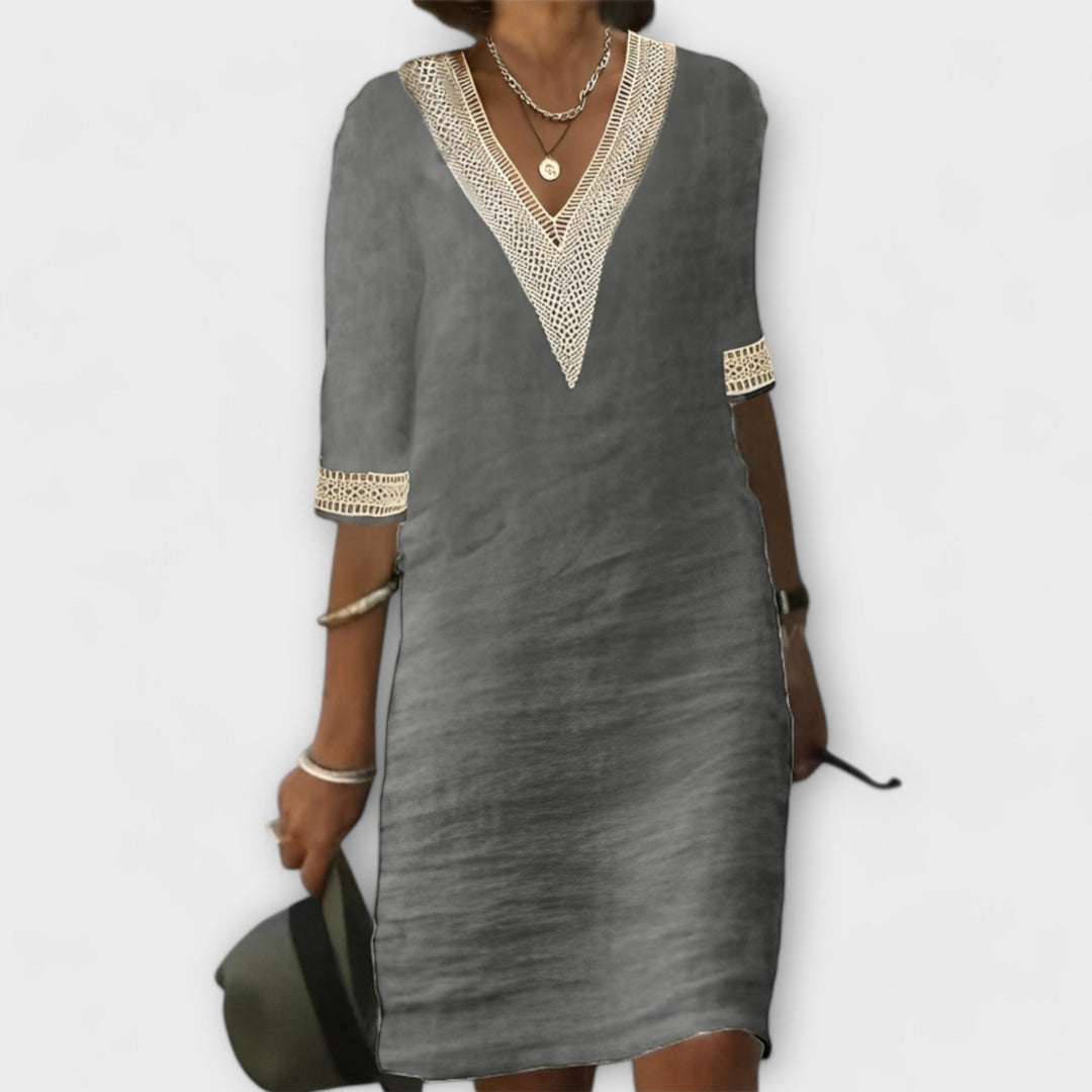 Uma – Crochet Trim Shift Dress