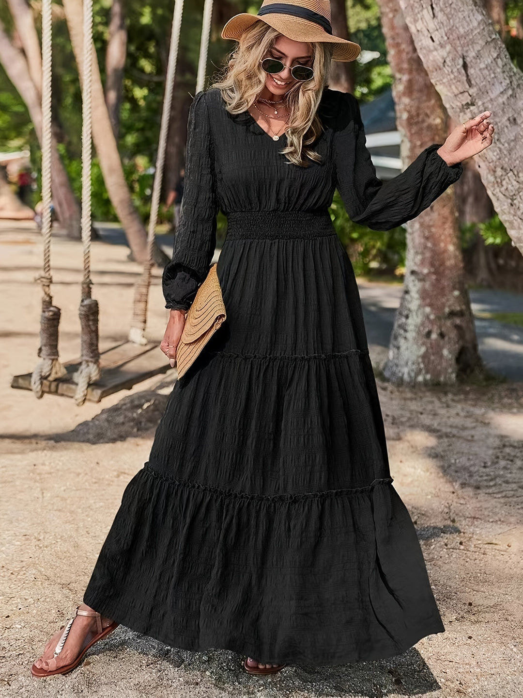 Abigail – Longline Smocked Maxi Dress