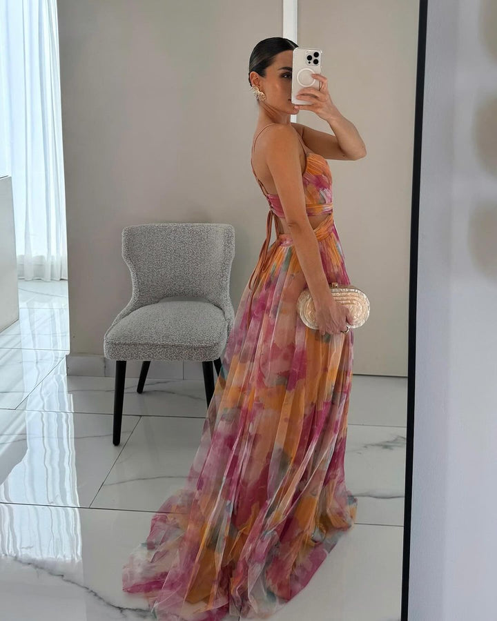 Cynthia – Strappy Chiffon Maxi Dress