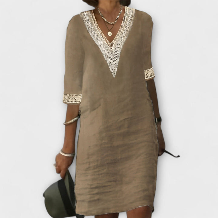 Uma – Crochet Trim Shift Dress