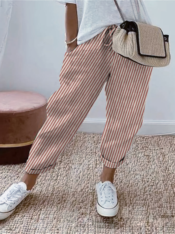 Catriona – Relaxed Striped Tapered Trousers