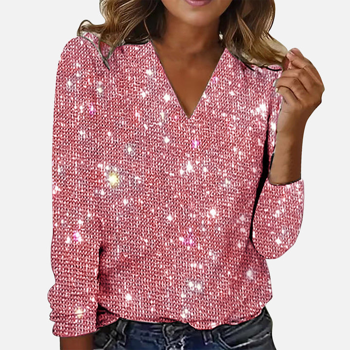 Kerris – Sequin V-Neck Top