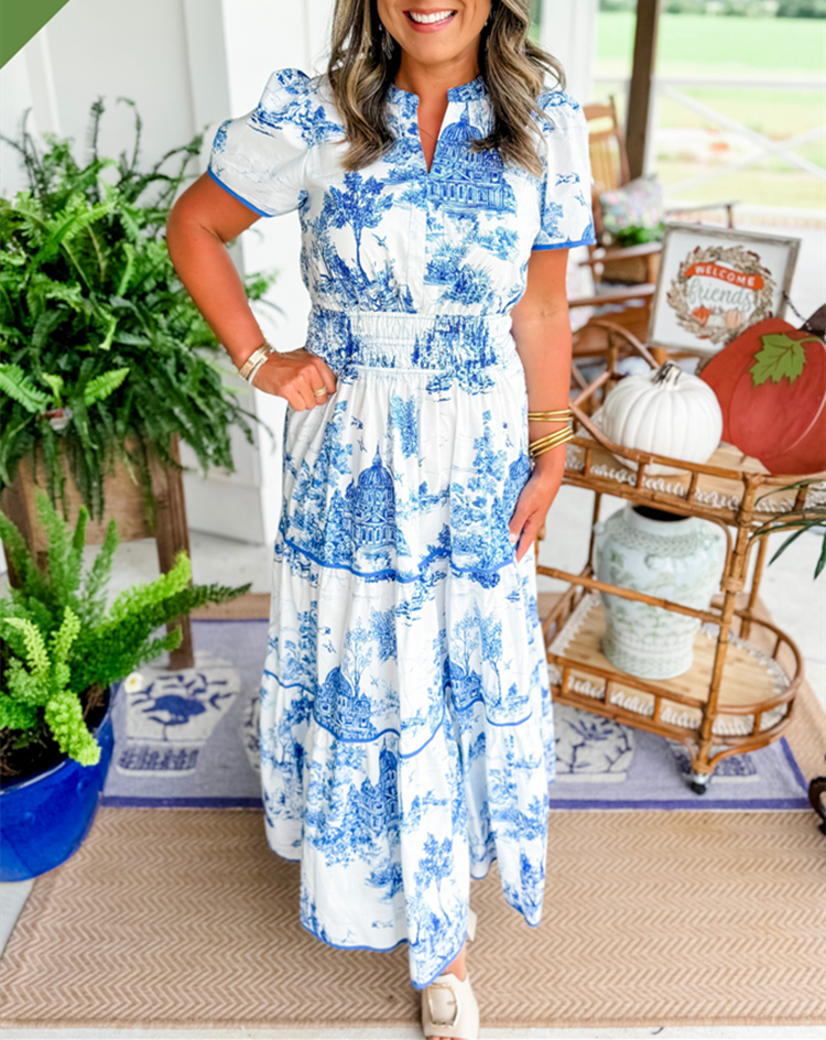 Hensley – Tiered Button Maxi Dress
