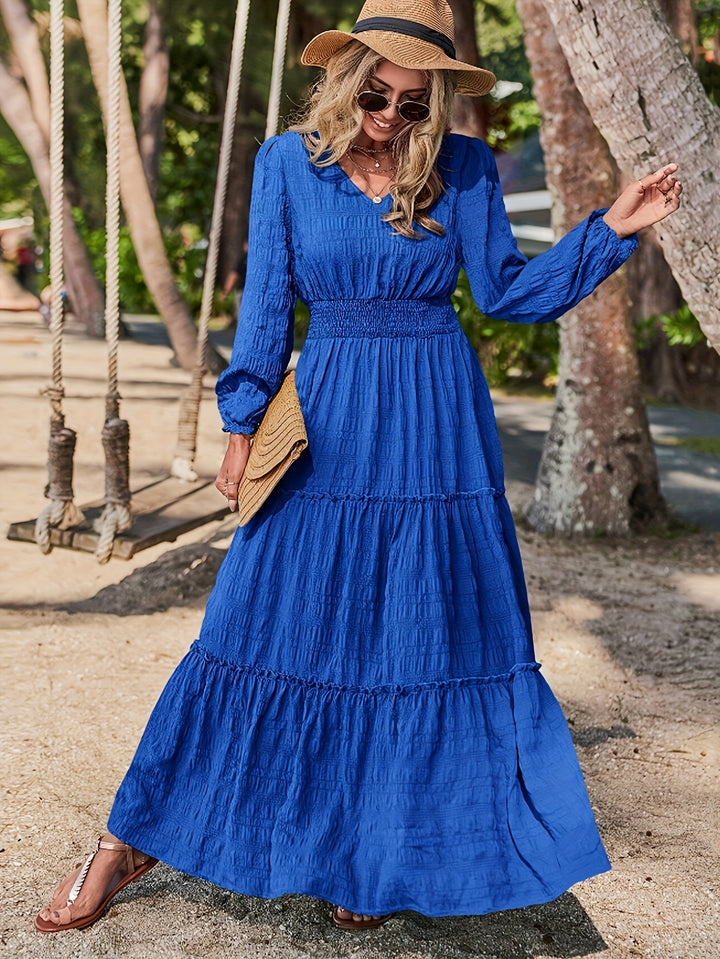 Abigail – Longline Smocked Maxi Dress