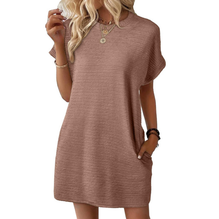 Fenna – Textured T-Shirt Mini Dress