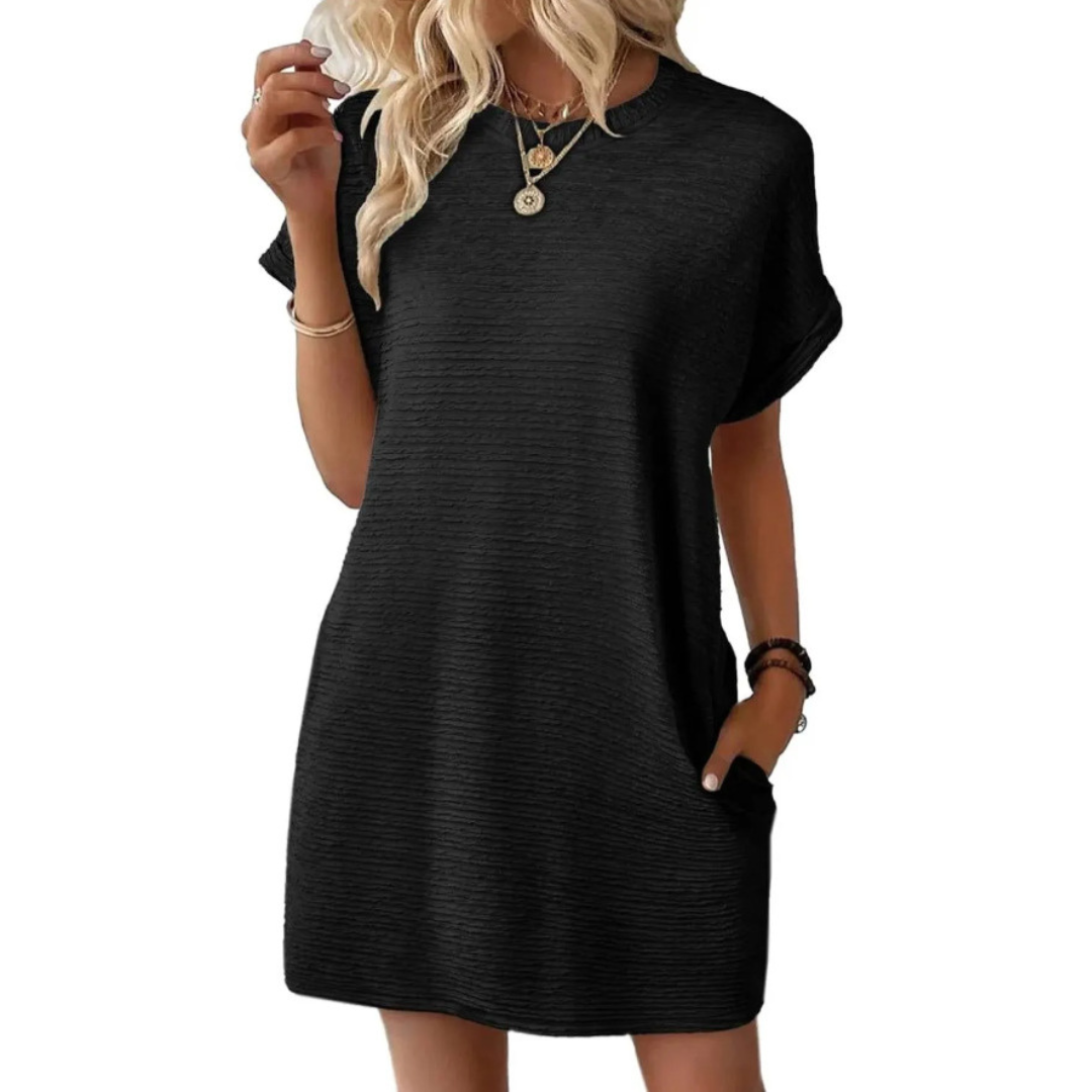Fenna – Textured T-Shirt Mini Dress
