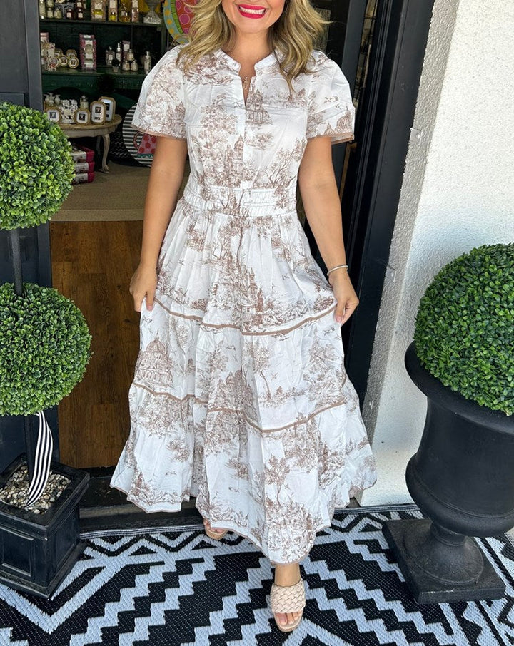 Hensley – Tiered Button Maxi Dress