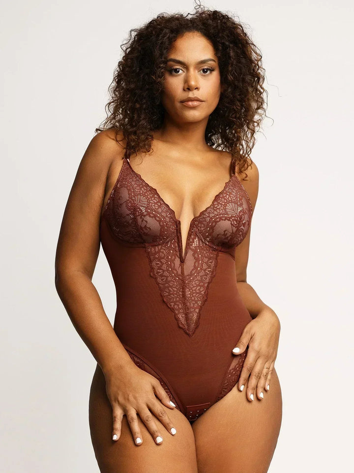 Noé Bodysuit with Deep V-Neck