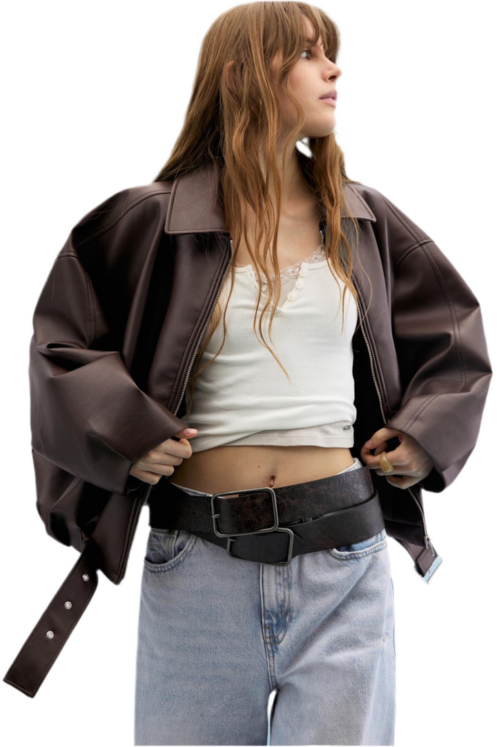 Vice | Oversized Leather Jacket