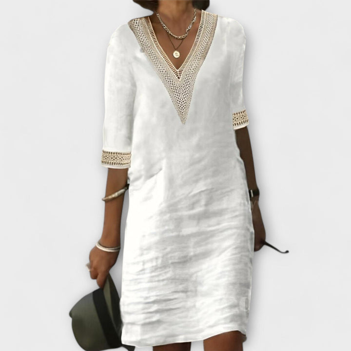 Uma – Crochet Trim Shift Dress