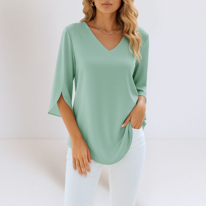 Lysandra – Flowing V-Neck Blouse