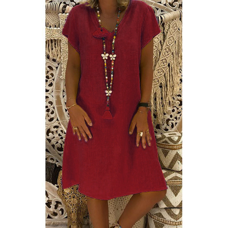 Nerisse – Relaxed Fit V-Neck Dress