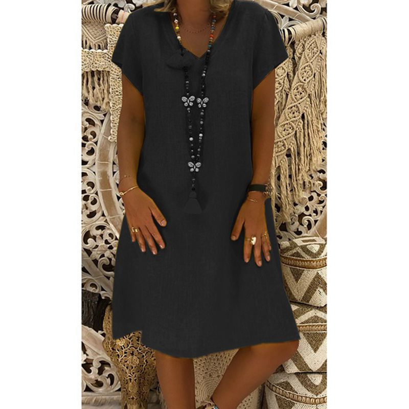 Nerisse – Relaxed Fit V-Neck Dress