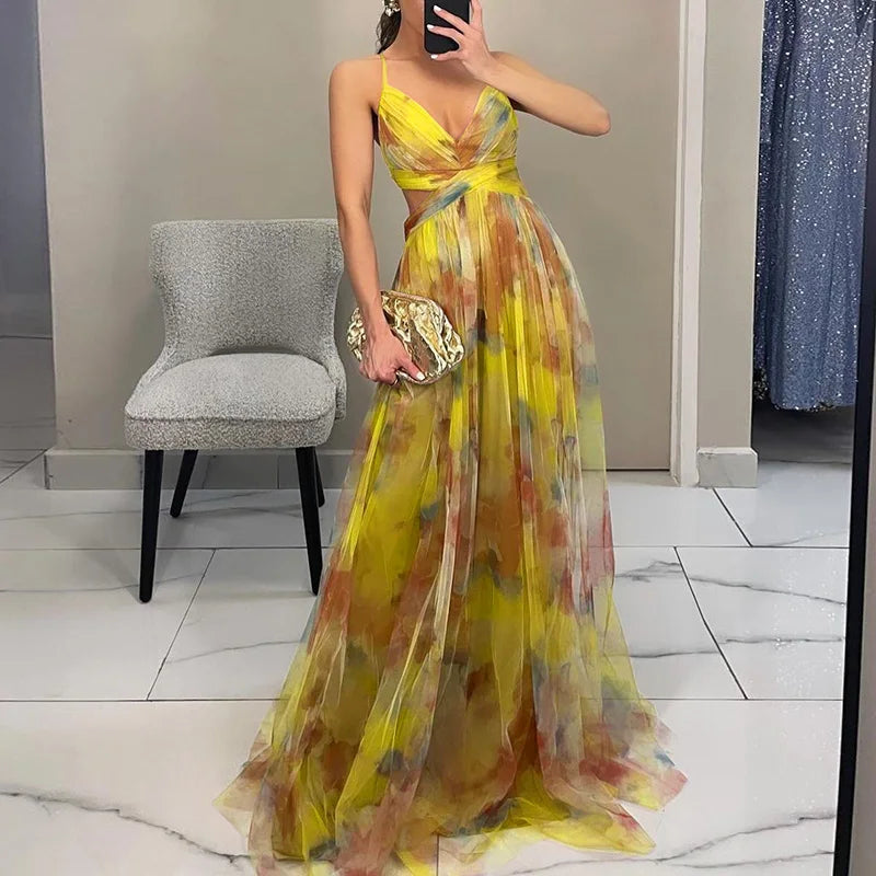 Cynthia – Strappy Chiffon Maxi Dress