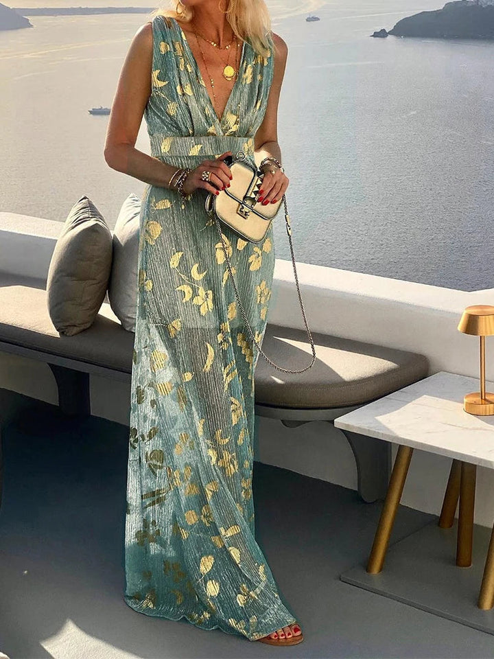 Unity – Metallic Abstract Maxi Dress