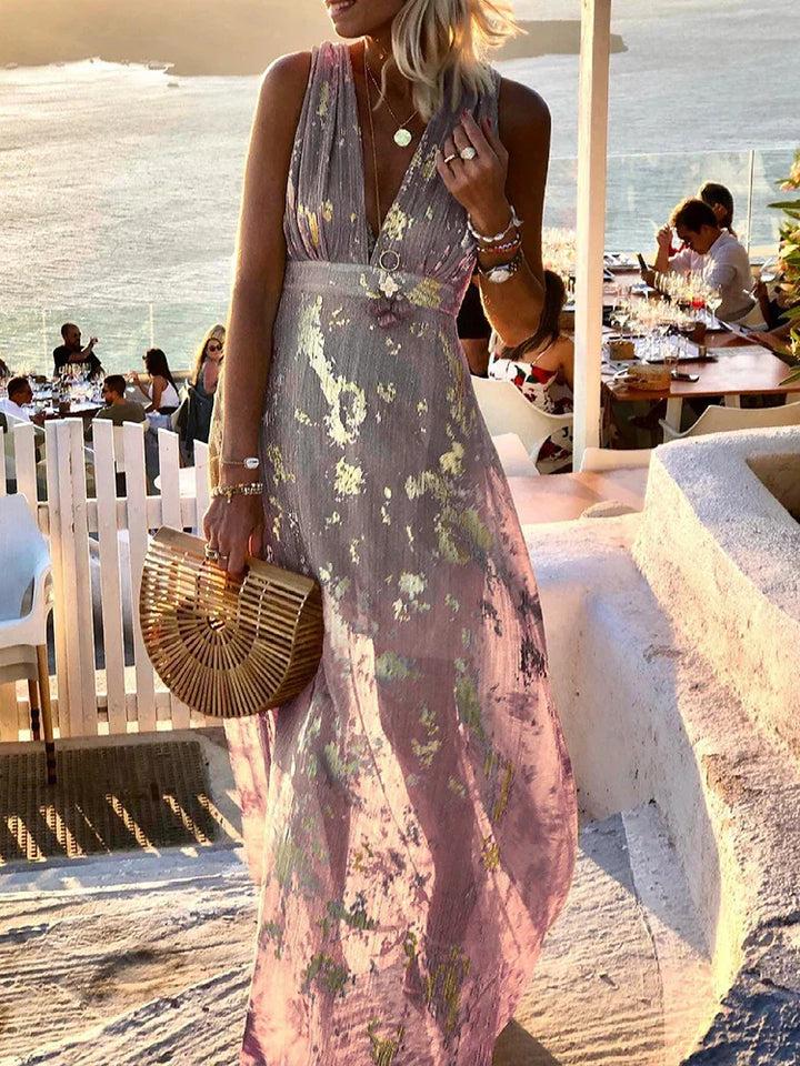 Unity – Metallic Abstract Maxi Dress
