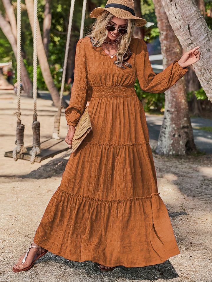 Abigail – Longline Smocked Maxi Dress