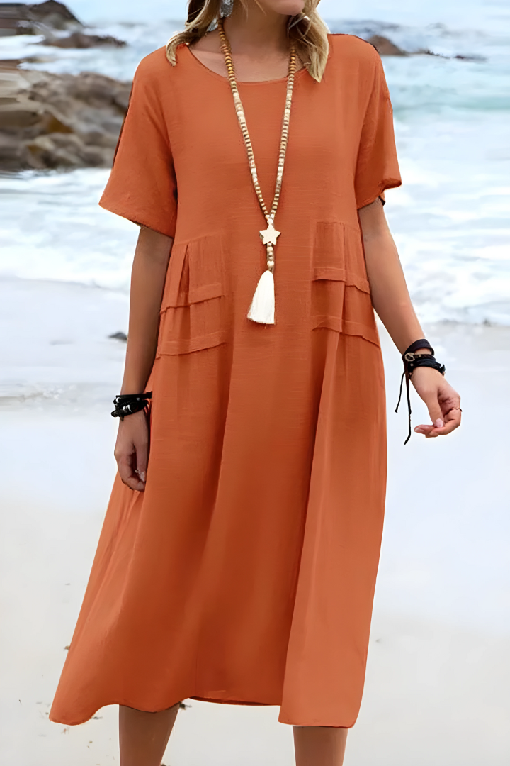 Cyrene – Relaxed Tiered Midi Dress