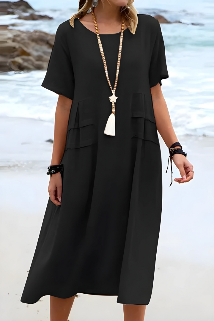 Cyrene – Relaxed Tiered Midi Dress