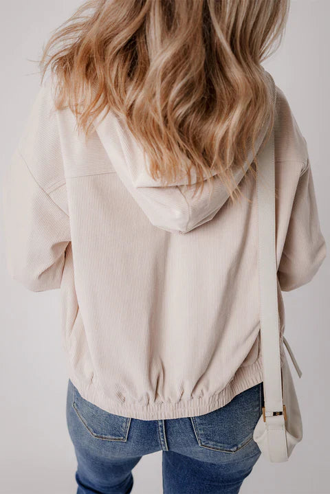 Danna | Corduroy Hooded Zip Jacket