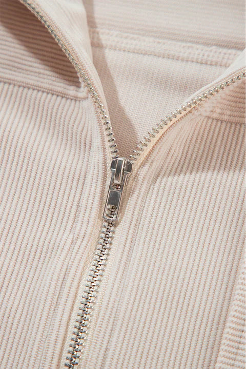 Danna | Corduroy Hooded Zip Jacket