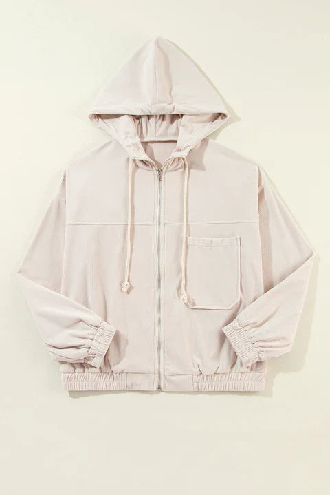 Danna | Corduroy Hooded Zip Jacket