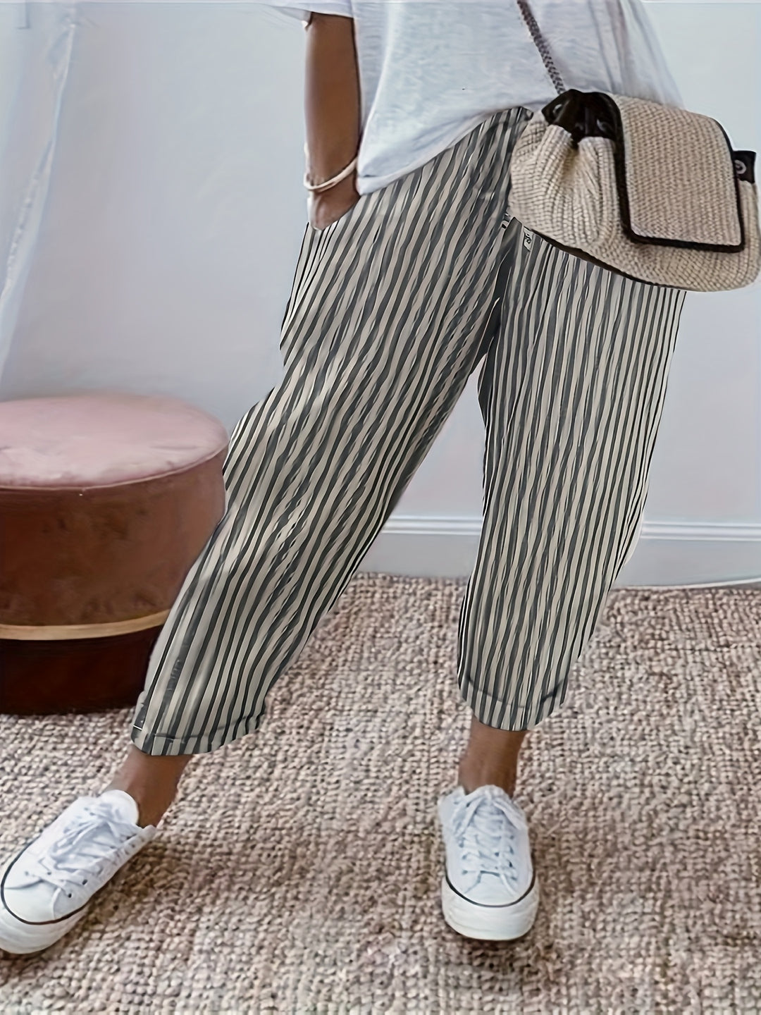 Catriona – Relaxed Striped Tapered Trousers