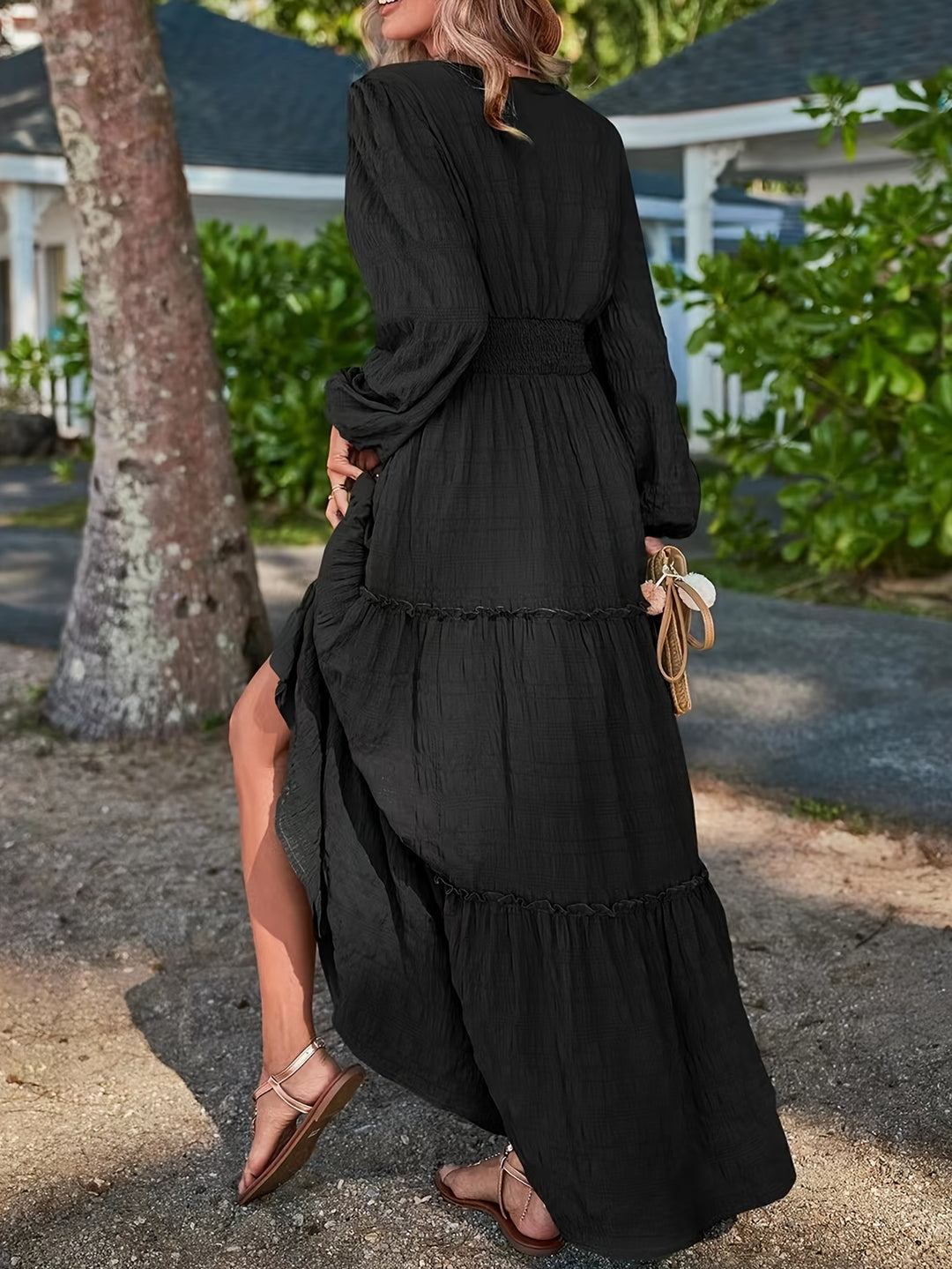 Abigail – Longline Smocked Maxi Dress