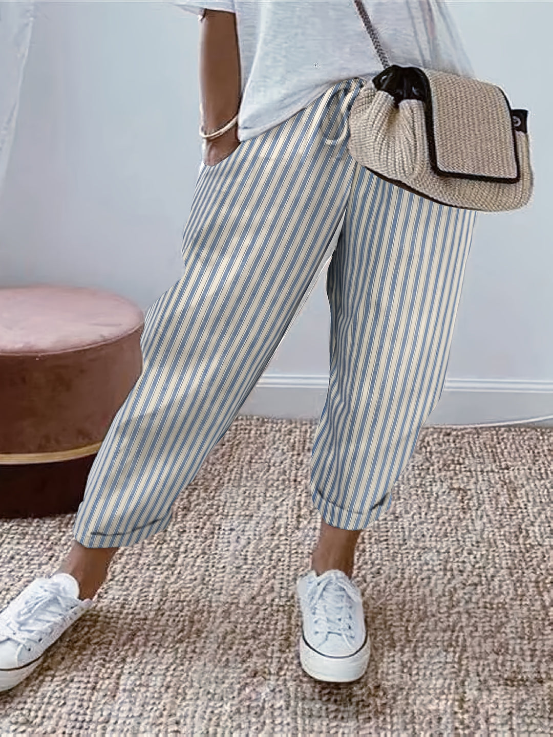 Catriona – Relaxed Striped Tapered Trousers