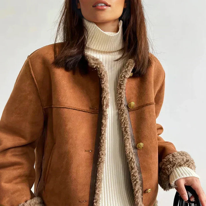 Cerys – Shearling Button Jacket
