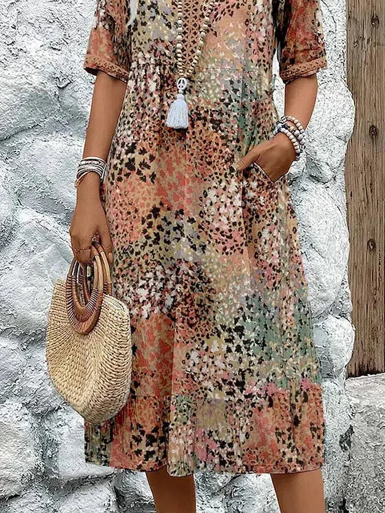 Aaliyah – Relaxed Fit Printed Midi Dress