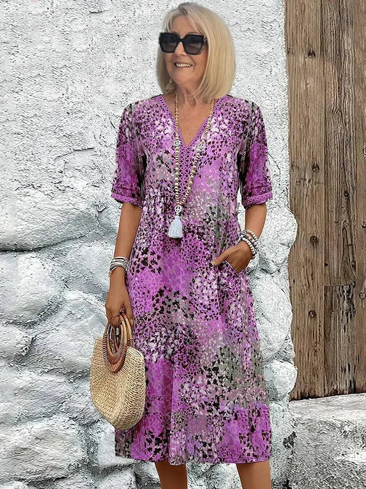 Aaliyah – Relaxed Fit Printed Midi Dress