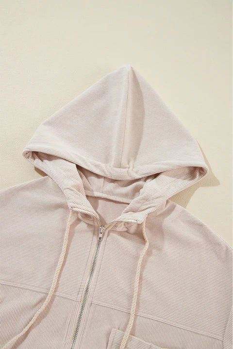 Danna | Corduroy Hooded Zip Jacket