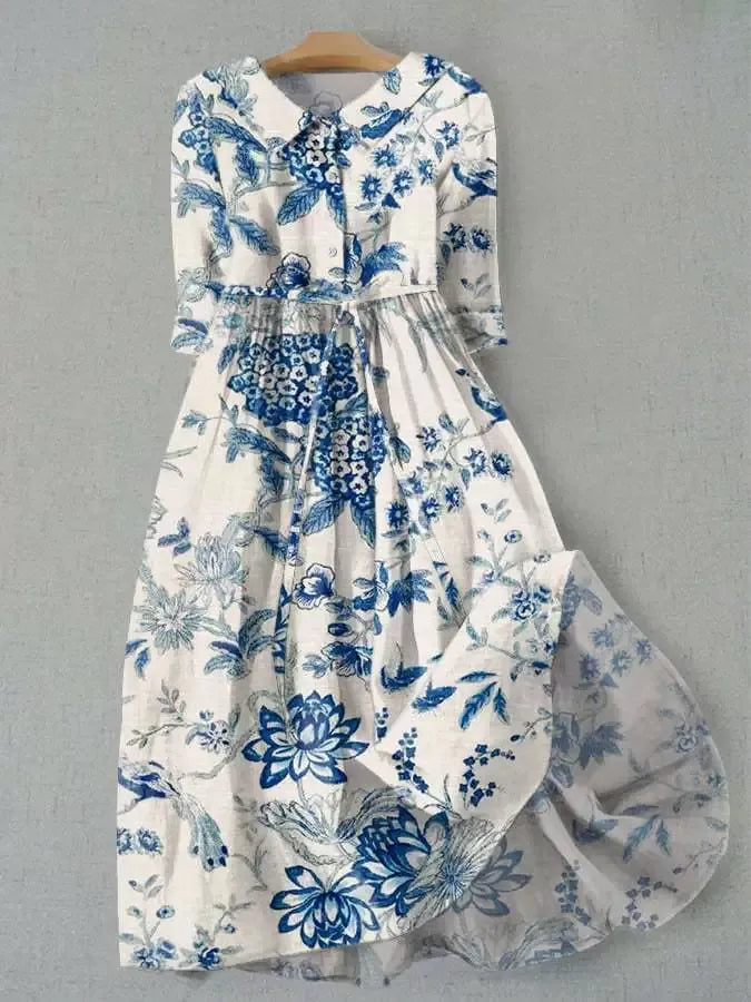 Cyrennia – Floral Buttoned Midi Dress