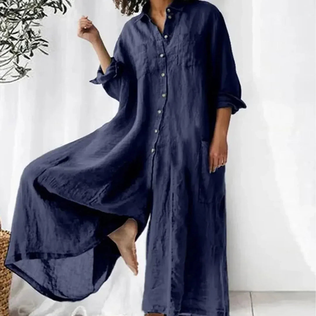Juliane – Oversized Shirt Dress with Button Front
