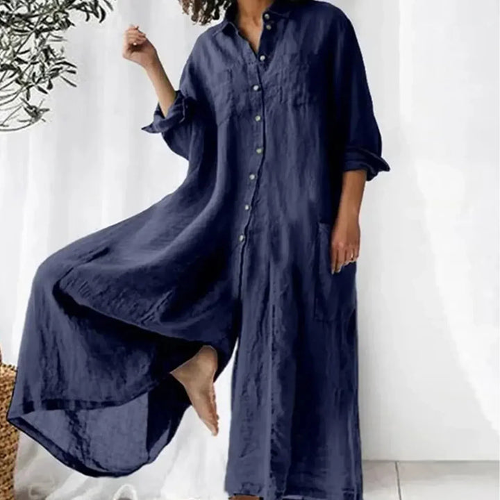 Juliane – Oversized Shirt Dress with Button Front