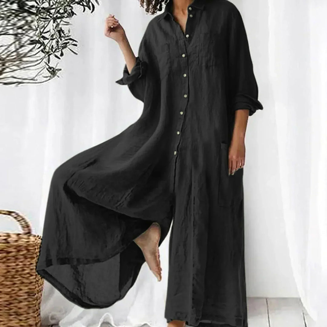 Juliane – Oversized Shirt Dress with Button Front