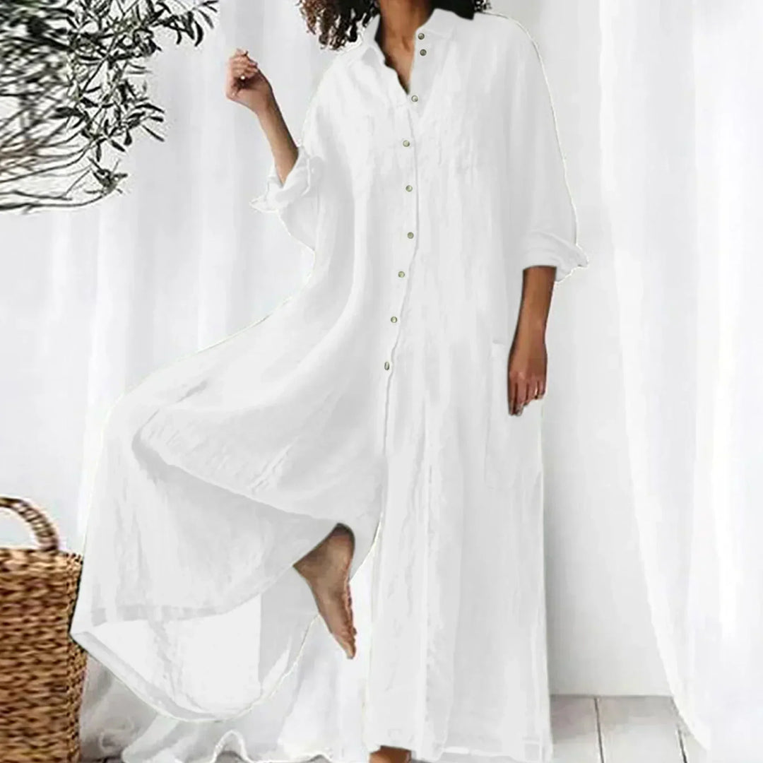 Juliane – Oversized Shirt Dress with Button Front