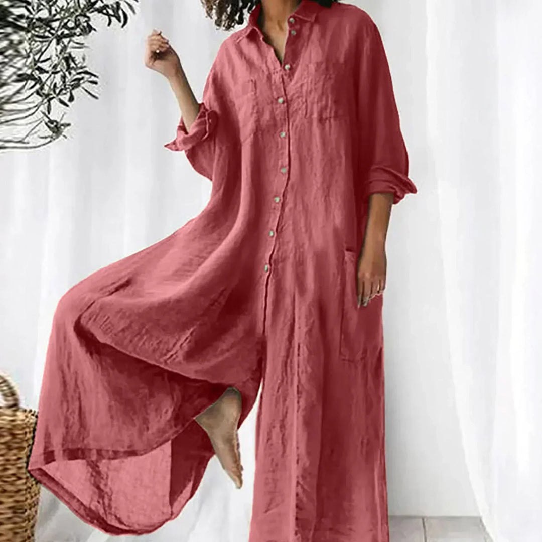 Juliane – Oversized Shirt Dress with Button Front
